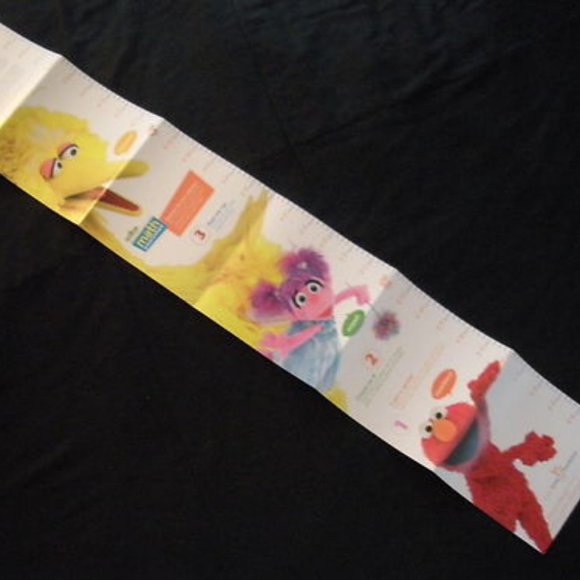 Sesame Street Child Growth Chart to 4' 12" tall Big Bird Elmo in English Spanish - Picture 1 of 4